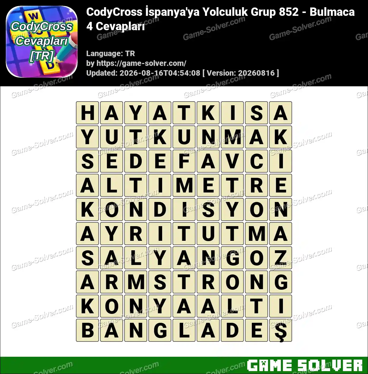 CodyCross İspanya’ya Yolculuk Grup 852 – Bulmaca 4 Cevapları